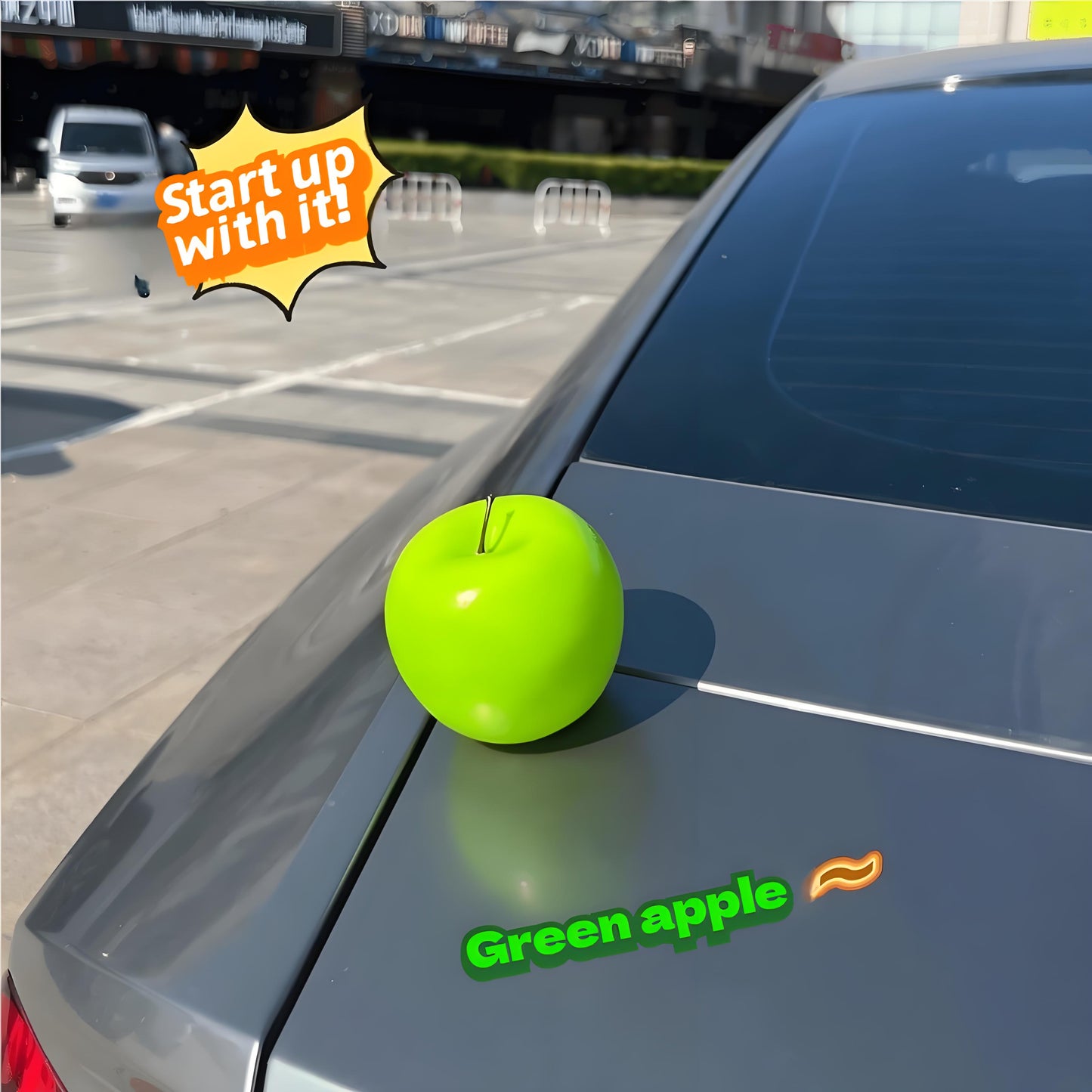 Simulated apple fruit car ornament, car center console safety ornament