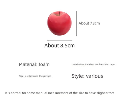 Simulated apple fruit car ornament, car center console safety ornament